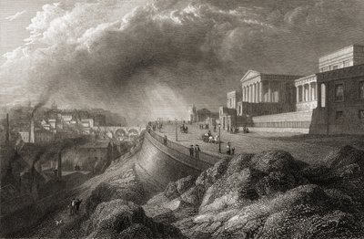 Az Edinburgh-i Új Királyi Gimnázium az E. Goodall által metszett „Európa néhány fő városának nézeteiből, Londonban, 1832-ben” alkotó: Lieutenant Colonel Batty