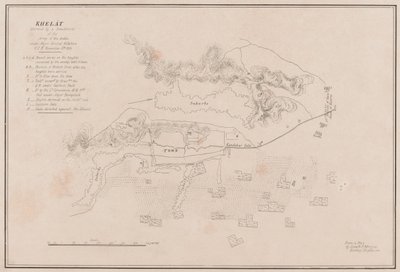 „Vázlat Ghuznee erődjéről. Storm készítette 1839. július 23-án” (litho) alkotó: Lieutenant Thomas (after) Wingate