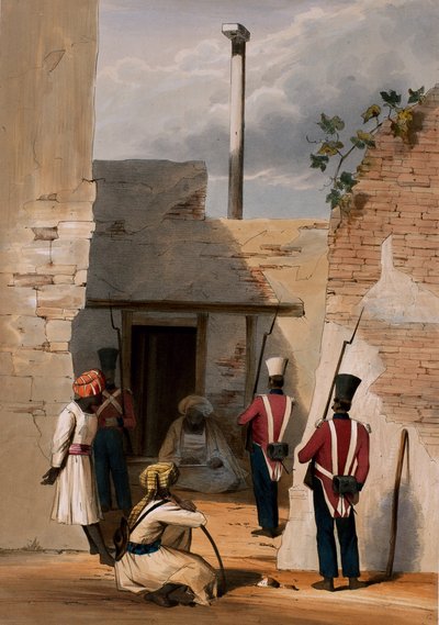 Hadjee Khan Kakus börtöne – Cabool, W. Taylor „Ghuznee és Khelat vihara” című művéből, 1839 alkotó: Lieutenant Thomas Wingate