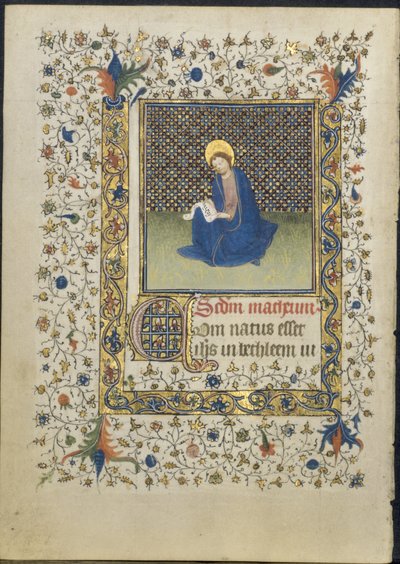 Levél egy Órakönyvből: Szent Máté, c. 1415-20. alkotó: Limbourg Brothers