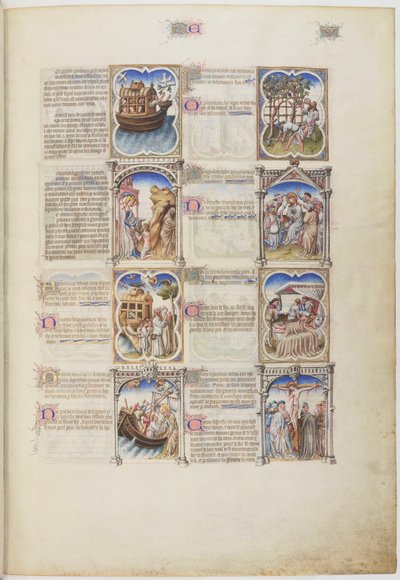 Bible moralisée, Life of Noah, folio 5r alkotó: Limbourg Brothers