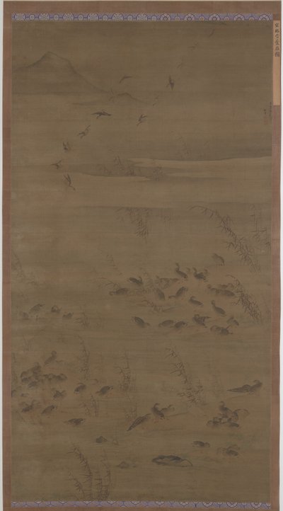 Homokra szálló libák, Ming-dinasztia, 1621. alkotó: Lin Xue