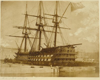A H.M.S. Duke of Wellington Keyhamban, Angliában. alkotó: Linnaeus Tripe