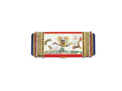 Art Deco kozmetikai tok, 1925 körül (zománc, gyöngyház, rubinok, zafírok, gyémántok, lapis lazuli és arany) alkotó: Linzeler Marchak Linzeler Marchak
