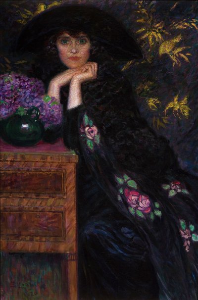 Ibolya női portré, 1920. alkotó: Lionne