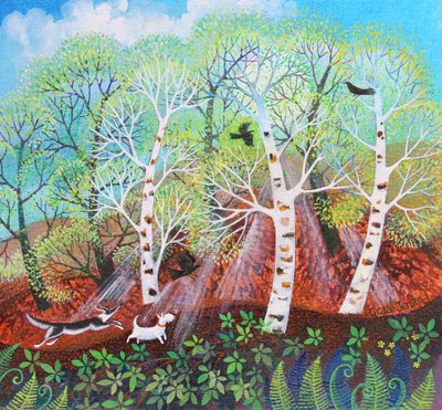 Chasing Crows on the Common, 2021 (akril, vászon) alkotó: Lisa Graa Jensen