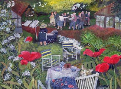 Neighborhood Watch Party, 1995 (akril tinta, gouache) alkotó: Lisa Graa Jensen