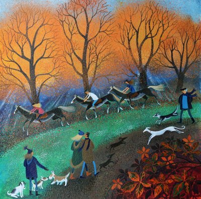 Ponies on the Common, 2017, (akril tinták papíron) alkotó: Lisa Graa Jensen