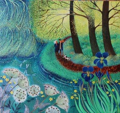 Wey folyó séta, 2017, (akril, papír) alkotó: Lisa Graa Jensen