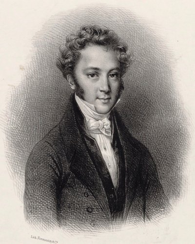 Ignaz Moscheles zongoraművész és zeneszerző portréja 1794-1870 , c. 1830. alkotó: Lithographie Formentin et C..