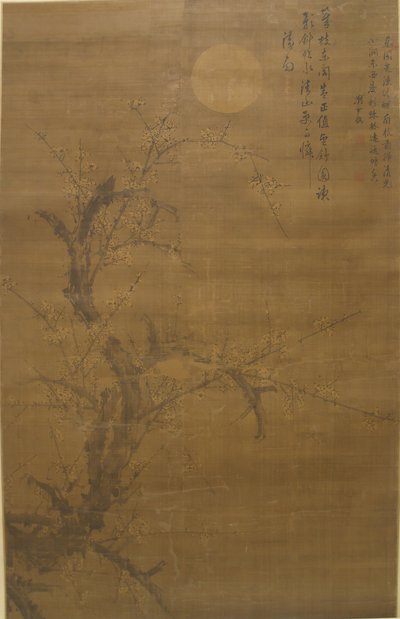 Virágzó szilva holdfényben és hóban, 16. század. alkotó: Liu Shiru