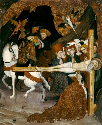 Keresztre feszítés Szent András apostol. Lluis Borrassa (1360-1425) festménye alkotó: Lluís Borrassà