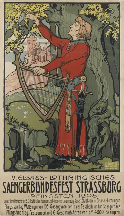 Saengerbundesfest énekesfesztivál, Strasbourg, 1905. alkotó: Léo Schnug