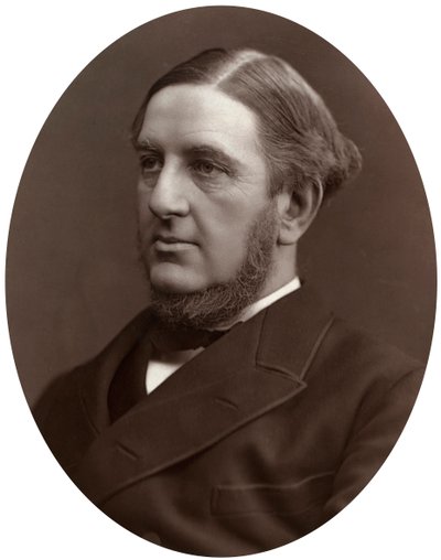 Sir William Vernon Harcourt QC, országgyűlési képviselő, a Cambridge-i Egyetem nemzetközi jog professzora, 1877. alkotó: Lock and Whitfield