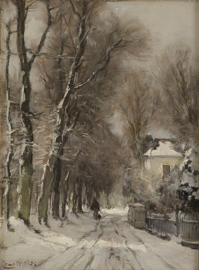 Hóval borított út télen (olaj, tábla) alkotó: Lodewijk Frederik Hendrik (1850 1936) Apol