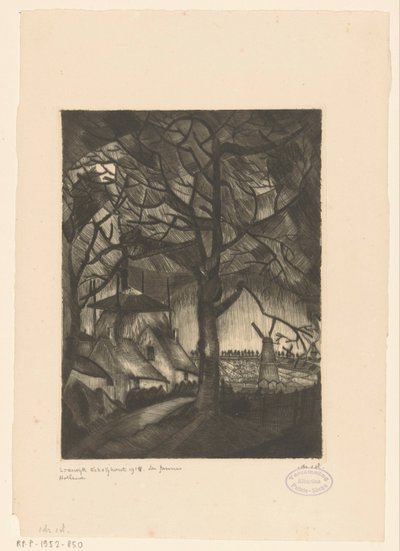 Tanya Les Fermes (eredeti cím a tárgyon) alkotó: Lodewijk Schelfhout (signed by artist)