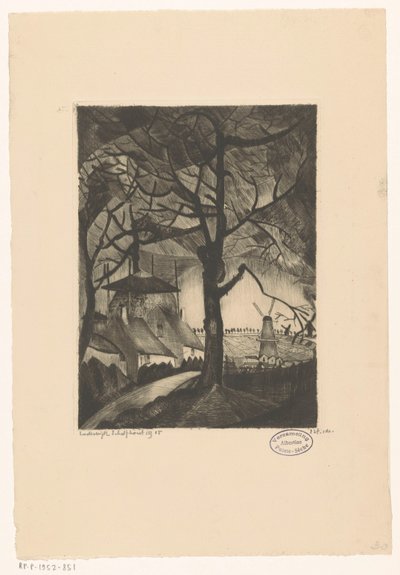 Tanya Les Fermes (eredeti cím a tárgyon) alkotó: Lodewijk Schelfhout (signed by artist)