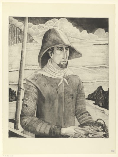 Breton csavar Breton Fisherman II (eredeti cím) alkotó: Lodewijk Schelfhout (signed by artist)