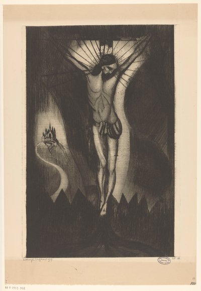 Krisztus a kereszten Le Christ II (eredeti cím) alkotó: Lodewijk Schelfhout (signed by artist)