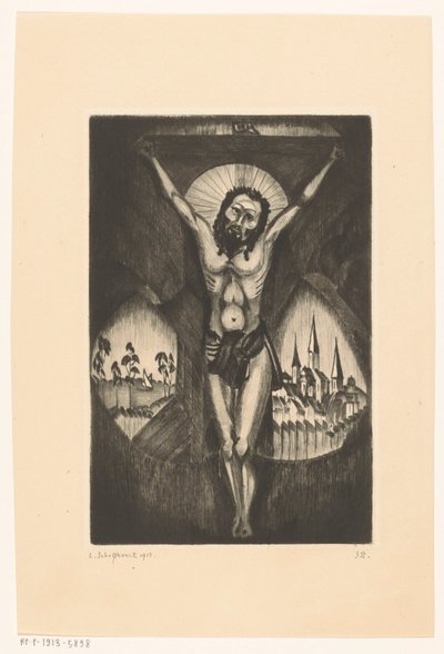 Krisztus a kereszten Le Christ I (eredeti cím a tárgyon) alkotó: Lodewijk Schelfhout (signed by artist)