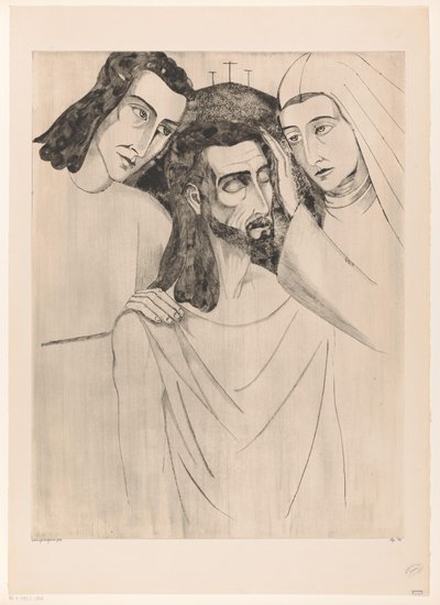 Christus tussen Johannes de Doper, mint Maria Krisztus, anyja és Szent János (eredeti cím) alkotó: Lodewijk Schelfhout (signed by artist)