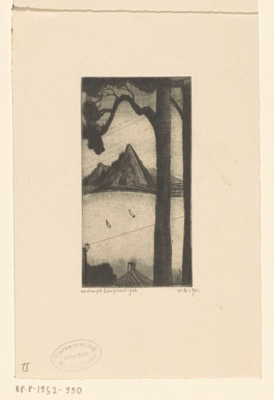 Korzikai táj Les Sapins Corses (eredeti cím) alkotó: Lodewijk Schelfhout (signed by artist)