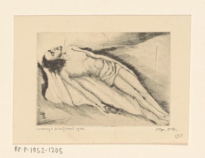Dode Christus Le Christ mort (eredeti cím) alkotó: Lodewijk Schelfhout (signed by artist)