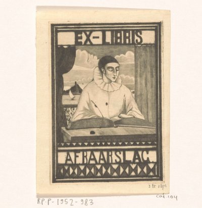 Ex libris: A.F. Baarslag alkotó: Lodewijk Schelfhout (signed by artist)