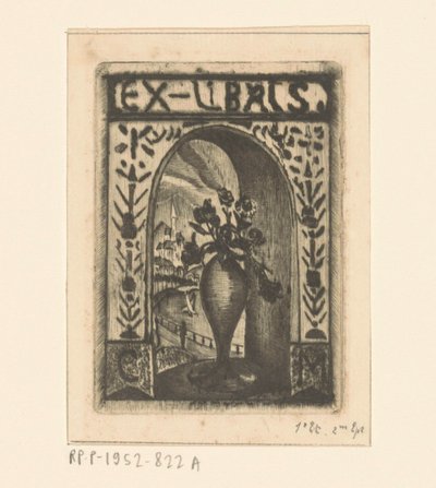 C. van der Meulen ex librisei alkotó: Lodewijk Schelfhout (signed by artist)