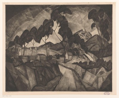 Dombos táj Provence-ban La Provence (eredeti cím a tárgyon) alkotó: Lodewijk Schelfhout (signed by artist)