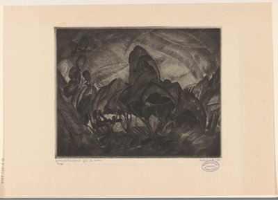 Dombos táj fákkal Les Arbres (eredeti cím a tárgyon) alkotó: Lodewijk Schelfhout (signed by artist)