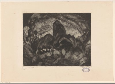 Dombos táj fákkal Les Arbres (eredeti cím a tárgyon) alkotó: Lodewijk Schelfhout (signed by artist)