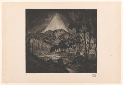Dombos táj iparral Evolúció (eredeti cím az objektumon) alkotó: Lodewijk Schelfhout (signed by artist)