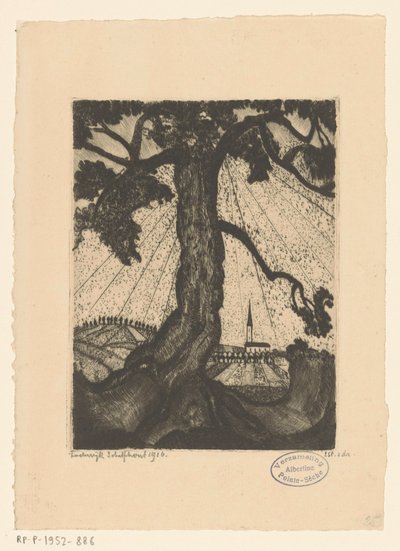 Dombos táj településsel Le Village I (eredeti cím) alkotó: Lodewijk Schelfhout (signed by artist)