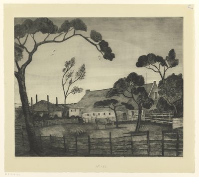 Holland táj gazdasággal és réttel Paysage Hollandais (eredeti cím) alkotó: Lodewijk Schelfhout (signed by artist)