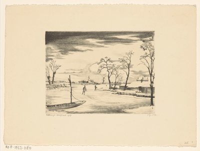 Holland téli táj II Hiver és Hollande II (eredeti cím) alkotó: Lodewijk Schelfhout (signed by artist)