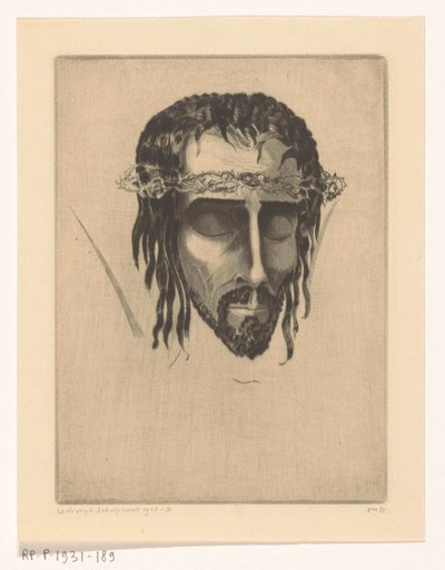 Krisztus feje Tête de Christ IV (eredeti cím) alkotó: Lodewijk Schelfhout (signed by artist)