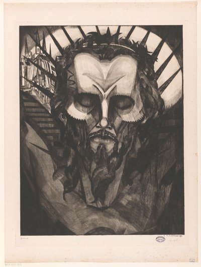 Krisztus feje Tête de Christ I (eredeti cím) alkotó: Lodewijk Schelfhout (signed by artist)