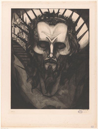 Krisztus feje Tête de Christ I (eredeti cím) alkotó: Lodewijk Schelfhout (signed by artist)