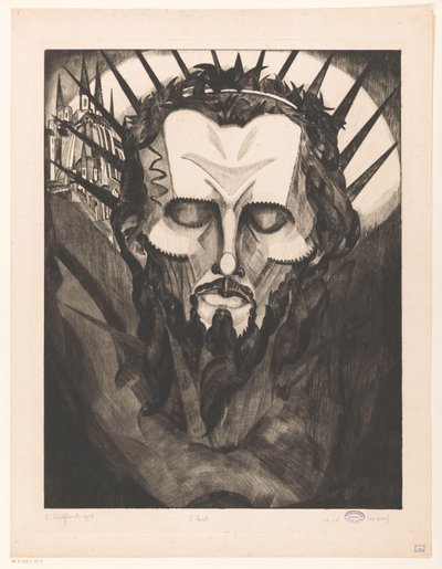Krisztus feje Tête de Christ I (eredeti cím a tárgyon) alkotó: Lodewijk Schelfhout (signed by artist)