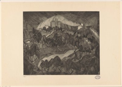 Vár egy dombon Le Château I (eredeti cím a tárgyon) alkotó: Lodewijk Schelfhout (signed by artist)