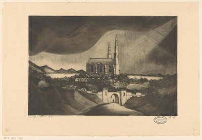 székesegyház La Cathédrale (eredeti cím) alkotó: Lodewijk Schelfhout (signed by artist)