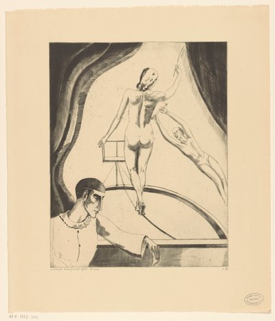 Kötéltáncos, trapézművész és pierrot Le Cirque I (eredeti cím) alkotó: Lodewijk Schelfhout (signed by artist)