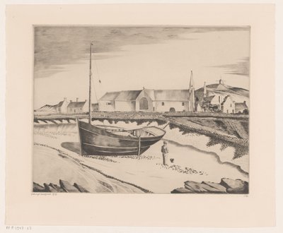 Tengerparti település La Baie de St. Pierre (eredeti cím) alkotó: Lodewijk Schelfhout (signed by artist)