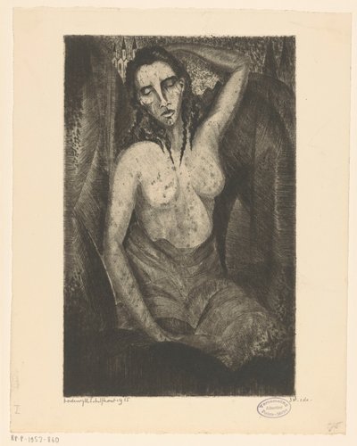 ülő nő Femme assise (eredeti cím) alkotó: Lodewijk Schelfhout (signed by artist)