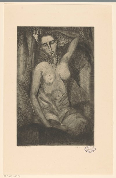 ülő nő Femme assise (eredeti cím) alkotó: Lodewijk Schelfhout (signed by artist)