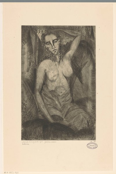 ülő nő Femme assise (eredeti cím a tárgyon) alkotó: Lodewijk Schelfhout (signed by artist)