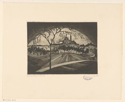 Napnyugta Coucher de soleil (eredeti cím a tárgyon) alkotó: Lodewijk Schelfhout (signed by artist)