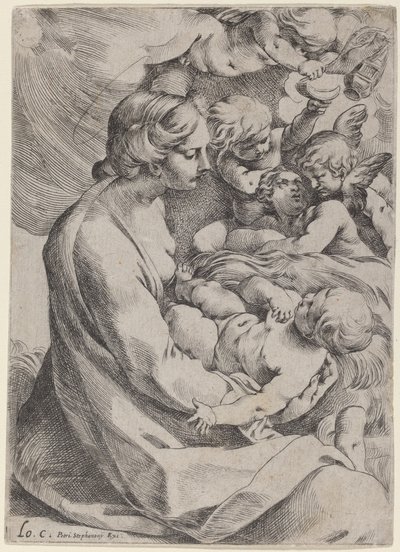 Madonna és gyermeke angyalokkal alkotó: Lodovico Carracci