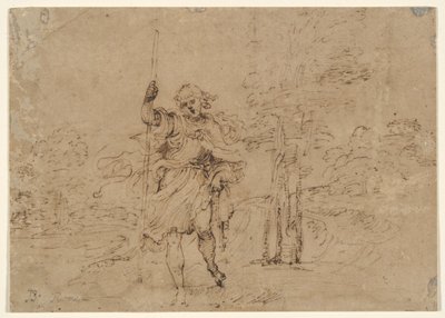 Szent Kristóf (vagy Szent Rókus?) egy tájban alkotó: Lodovico Carracci